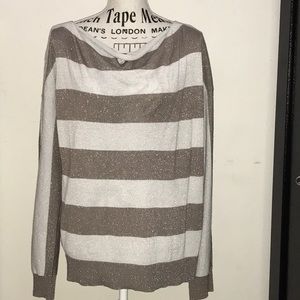 iNC scoop neck two tone glitter Sweater, size XL